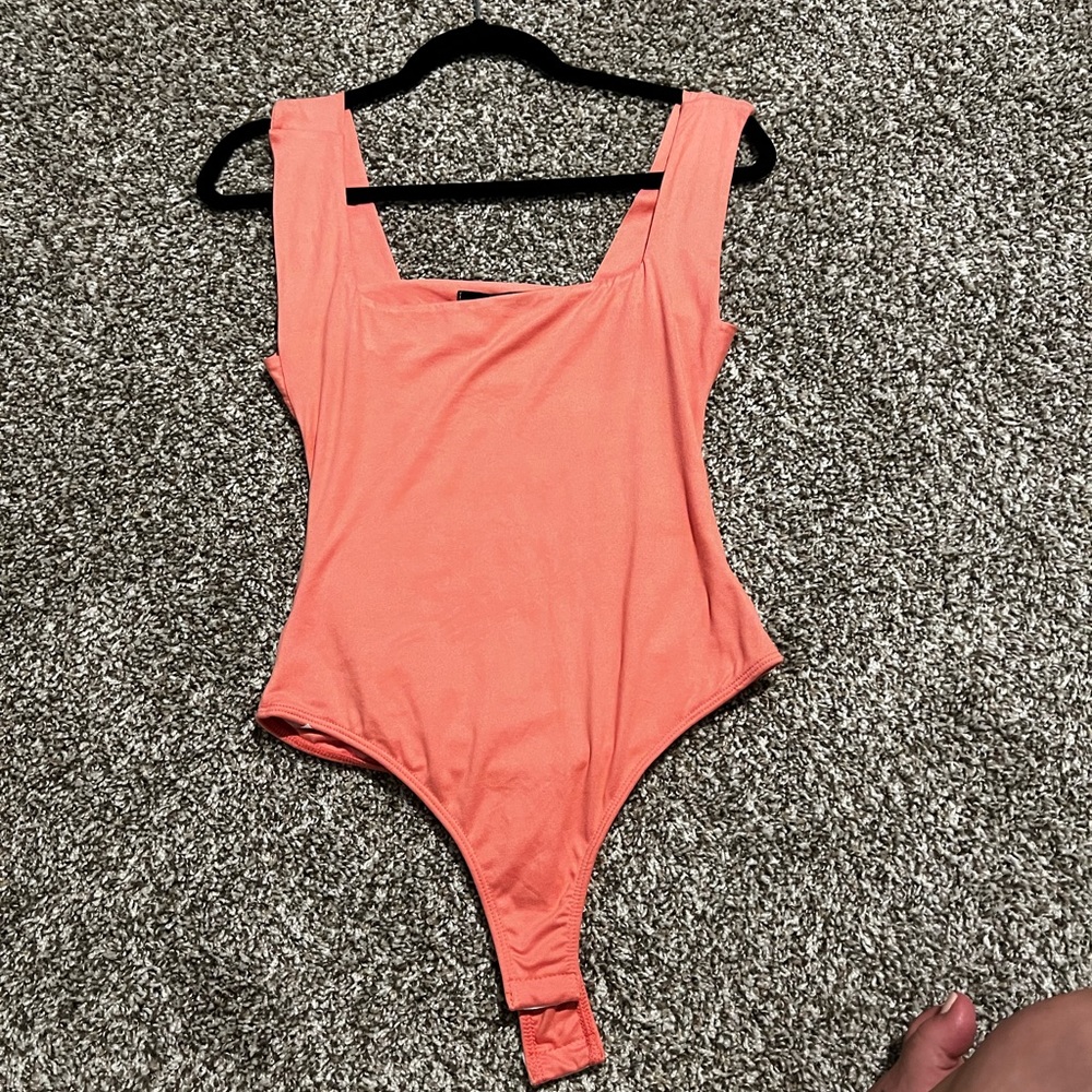 Coral tank open back body suit